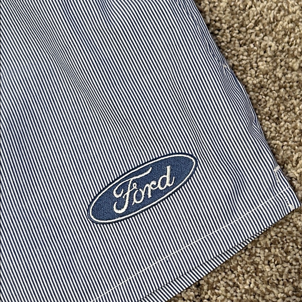 Ford Blue and White Striped Women's Boxer Shorts, Size Small - Picture 2 of 7